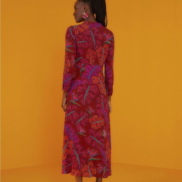 FARM Rio New Red Delicate Leaves Maxi Dress - Picture 8 of 9